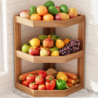 Estante Ahorrador de Espacio para Patatas y Cebollas, Cesta de Madera de 3 Niveles para Frutas y Verduras, Organizador para Encimera de Cocina
