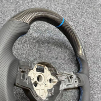 Volant sport à fond plat en fibre de carbone pour Volkswagen Golf 7 MK7.5 Bora Passat CC Jetta, modification personnalisée