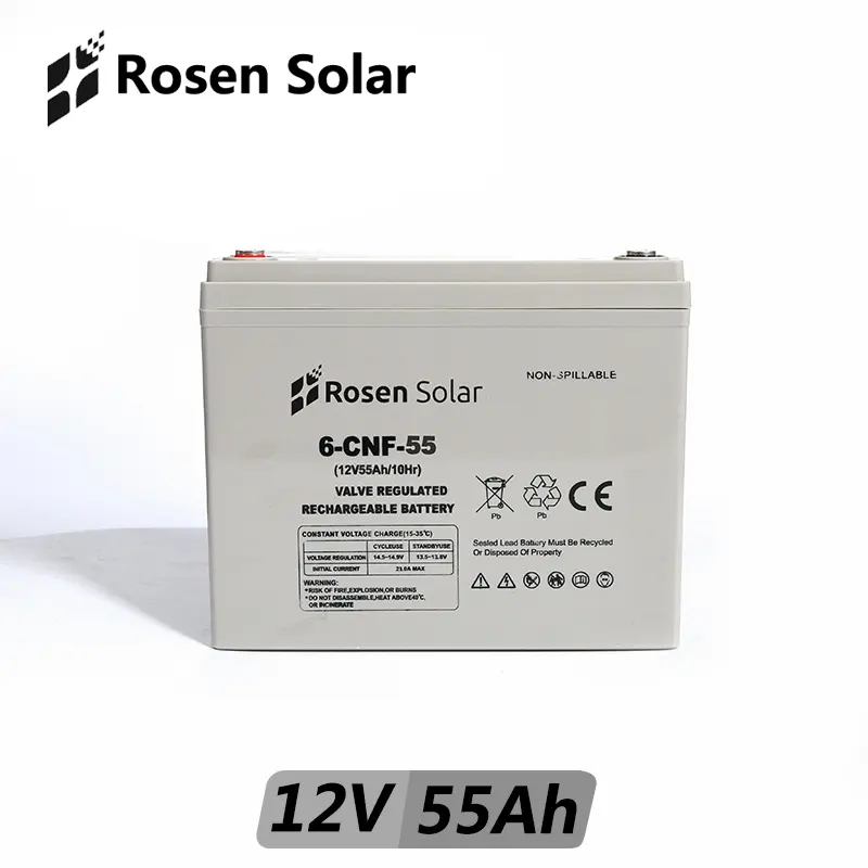 Zyklen Blei Säure Gel Lagerung Solar Batterie 12V 45Ah 55Ah Wiederaufladbare Wartung Freies