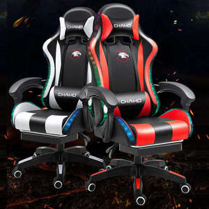 Chaise de jeu personnalisée avec logo en gros, motif aigle, dossier haut, avec roulettes pour salle de jeux à domicile - Product Image 4