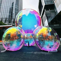 Ballon Miroir Gonflable Réutilisable Grande Décoration d'Événement Ballon Bulle en PVC Doré Argenté pour Spectacles Fêtes Scènes Mariages