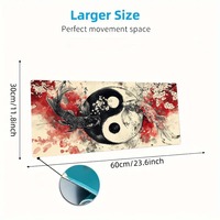 Diagramme Yin-Yang peinture traditionnelle chinoise tapis de souris de jeu PC tapis de joueur Teclado tapis de tapis ergonomique tapis de bureau pour ordinateur portable
