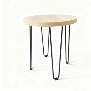 High <strong>Quality</strong> Floor Mount Round Wooden <strong>Side</strong> <strong>Table</strong> with Metal Legs Coffee <strong>Table</strong> Custom Color &amp; Size - Product Image 2