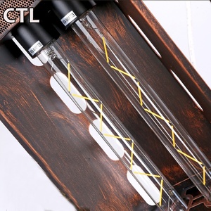 Lampada a Sospensione Rettangolare in Ferro Stile Loft Retrò, Lampadario Industriale Vintage in Metallo <span class=keywords><strong>per</strong></span> Cucine e Bar - Product Image 5