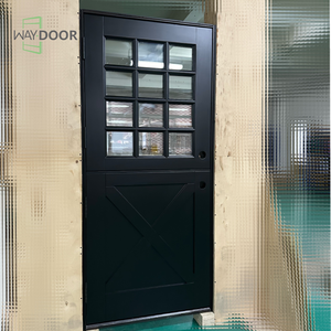 <span class=keywords><strong>Puerta</strong></span> <span class=keywords><strong>Holandesa</strong></span> <span class=keywords><strong>Exterior</strong></span> de Madera Maciza de Caoba con Media <span class=keywords><strong>Puerta</strong></span> de Vidrio, Resistente al Agua, Estilo Contemporáneo Personalizado de Waydoor para Entrada de Apartamento - Product Image 4