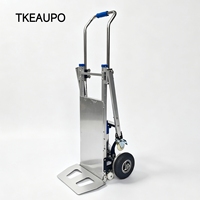 Chariot électrique pliable pour monter les escaliers, équipé d'un support de propulsion pour surfaces planes et d'un système de freinage