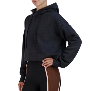 Professionnel de qualité supérieure femmes longue longueur hiver haut court à capuche Style de rue pull vêtements d'extérieur avant Logo à capuche - Product Image 3