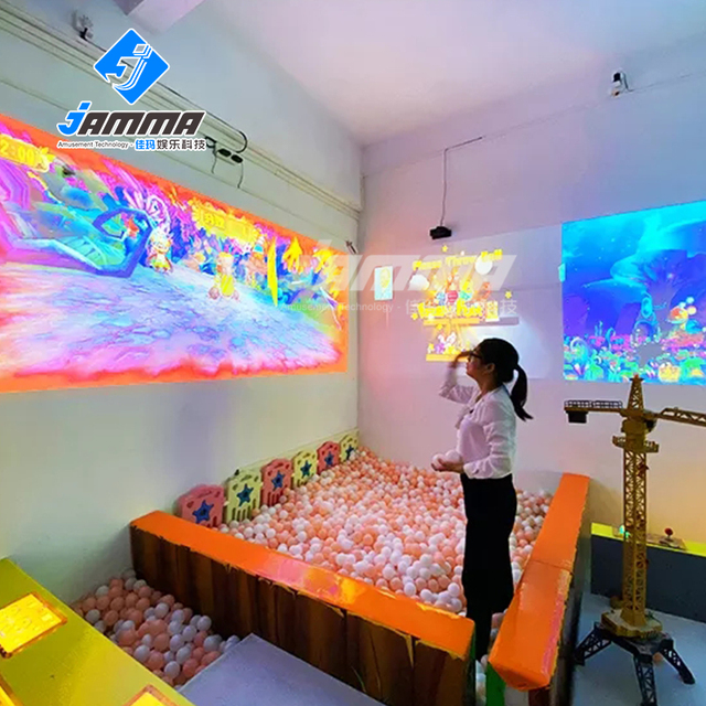 AR Wall Interactive Projection Games Projector Equipment Ball Throwing Games Infrared Sensor for Kids Children's Park Play Games