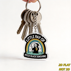 Llavero acrílico Little Ray of Pitch Black Sunshine, diseño <span class=keywords><strong>de</strong></span> Arcoíris del Grim Reaper, amuleto novedoso, ligero, pequeño - Product Image 5