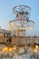 5 Tiers Haute Tendance Métal Pièce Maîtresse Stand Or Fleurs Stand Table De Mariage Pièce Maîtresse