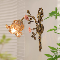 Lámpara de Pared LED Estilo Pastoral Francés para Pasillo, Iluminación de Lujo para Sala de Estar, Dormitorio y Cabecera