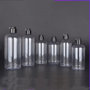 Trong Kho Pet Chai Nhựa Trong Suốt Với Màu Đen Bìa 200 250 300 500Ml Rõ Ràng Chai Nhựa Với Cap Refillable Container - Product Image 6