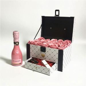 2023 New Arrival Portable Flower Box Square Rose Flower Gift Leather Drawer Box for <b>Wedding</b> Hand Salute - Product Image 4