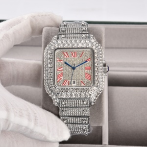 Reloj de Cuarzo con Diamantes Brillantes, Diseño Pavé, Estilo Hip-Hop, de Lujo, Entrega Rápida, Gran Venta - Product Image 6
