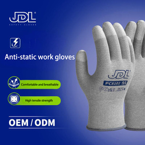 Yüksek Temizlikte Dayanıklı Karbon Fiber PU Kaplamalı Anti-Statik Güvenlik Eldivenleri Elektrik İşçileri İçin Silikon İçermeyen Pudrasız - Product Image 2