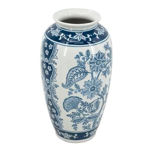 Vaso da urna in ceramica e porcellana floreale blu chiaro e bianco HMS 15 \" - Product Image 4