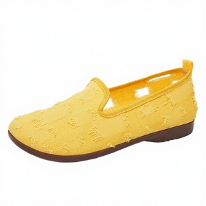 Summer New Style Women's Closed Toe PVC Hollow Fabric Slip-On Breathable <b>Flats</b> - Product Image 2