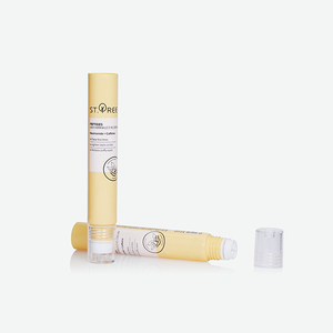 Light Yellow PE <b>Squeeze</b> Tube with Stainless Steel Roller <b>Ball</b> Applicator & Clear Outer Cap For Anti Wrinkle Eye Cream - Product Image 3