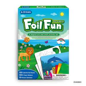 Kits d'activités créatives amusants : Scènes étonnantes d'animaux, livre de coloriage par autocollants, kit d'art en feuille d'aluminium pour enfants - Product Image 6