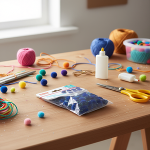 Pallina di Natale Ilan Pompon 1,5 cm Blu Reale per Decorazioni Artigianali - Product Image 3