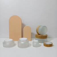 5g 10g 15g 20g 30g 50g 100g pot en bambou transparent avec véritable bouchon en bambou joint blanc pour pots cosmétiques emballage de crème pour le visage