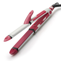 Styler capillaire en céramique 3-en-1 : fer à boucler, fer à friser, lisseur, brosse massante, chaleur réglable, étanche, portable, chauffage PTC