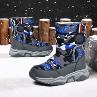 Bottes d'hiver Fashion Breathable Outdoor Camouflage Plush Thickened Warm Girls' Cotton Shoes Boys Snow Boots Kids Boots