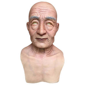 Masque de tête en silicone pour homme, accessoire de tournage, masque de cosplay, costume de mascarade, déguisement, masque de fête d'Halloween, personnalisable - Product Image 5