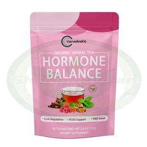 Thé d'équilibre hormonal à base de plantes de marque privée OEM avec feuille de framboise rouge et suppléments de <span class=keywords><strong>tulsi</strong></span> pour la santé hormonale des femmes - Product Image 1