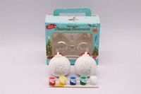 2 pièces de peinture à la main en céramique de Noël pour boule Kit de décoration de peinture et de pinceau assortis pour bonhomme de neige renne pendentif en porcelaine