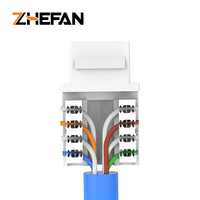 Connecteur Keystone RJ45 Cat6 ZHEFAN à 90 degrés, prise modulaire UTP non blindée, connecteur femelle d'usine OEM