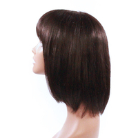 Perruque Bob en vrais cheveux brésiliens faite à la machine, dentelle transparente, cheveux humains naturels, très bon prix