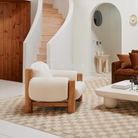 Fauteuil paresseux en polaire mouton style Wabi-Sabi pour salon et balcon, chaise de loisirs design nordique pour salles d'exposition