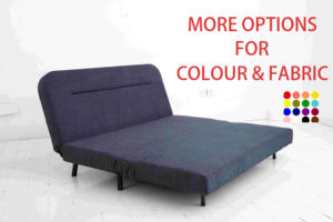 Canapé <span class=keywords><strong>futon</strong></span> moderne et élégant, vente directe d'usine Nisco, vente en gros, 2 places, pliable, extensible, cadre en métal, revêtement en tissu - Product Image 2