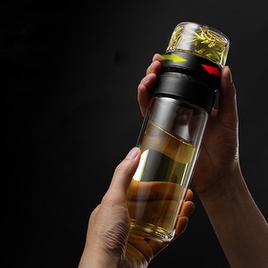 Custom 500ml/18oz <b>Double</b> <b>Wall</b> Tea Infuser <b>Mug</b> Glass Drinking Bottle and Water Bottle with Fruit Infuser Tumbler Type - Product Image 2