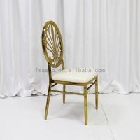 Chaise de banquet empilable moderne en acier inoxydable avec motif floral doré pour mariages, hôtels, salles à manger, bars, salons - Vente en gros