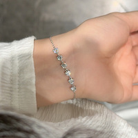 Bracelet de charme en moissanite de luxe Ciassic 4 mm, bijoux en argent sterling 925, pour femmes