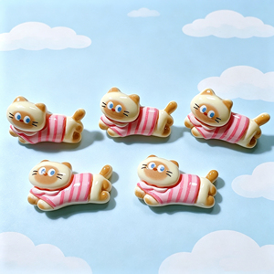 Figuras de Resina de Animales Kawaii, Adornos Ecológicos de Gatos y Perros Corriendo, Charms Delgados para Manualidades, Hebillas para Zapatos, Regalo Empresarial - Product Image 4
