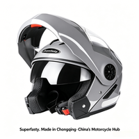 Nouveau casque de moto modulaire Superfasty de marque Factory Direct, homologué DOT, avec visière double, toutes saisons, réglable, design graphique.