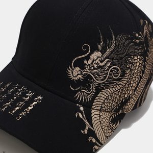Gorra de Béisbol de Mezclilla de 6 Paneles con Diseño de Dragón Oriental Retro Unisex, Bordado 3D, Cierre de Hebilla Metálica, Venta al Por Mayor - Product Image 2