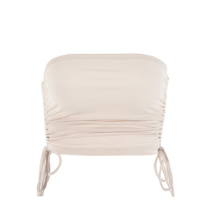 Haut court sans bretelles pour femme, rose, avec cordon de serrage, dos nu, tricoté, haute élasticité, pour usage quotidien, couleur unie, haut tendance - Product Image 5