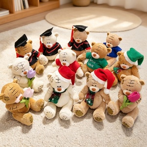 Orsetto di peluche carino in cotone PP, antistress, patchwork, bambola di pezza da abbracciare, animale di peluche rilassante per ragazze - Product Image 4