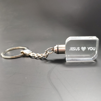 Porte-clés en verre LED transparent personnalisé avec logo sur mesure et boîte cadeau – Idéal pour la promotion de la mode