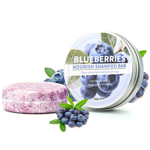 Shampoing Solide Myrtille aux Huiles Essentielles Extraits de Plantes – Hydratant, Traitement Naturel Anti-Chute et Repousse des Cheveux - Product Image 3