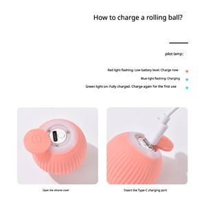 Balle roulante intelligente rechargeable par USB pour chat, avec évitement automatique des obstacles, lumière LED, jeu autonome, anti-ennui, jouet interactif pour chat - Product Image 3