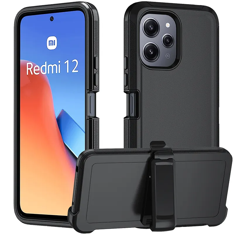 Handyzubehör 4 in 1 Protection Defender Hülle für Redmi 12 4G Handyhülle