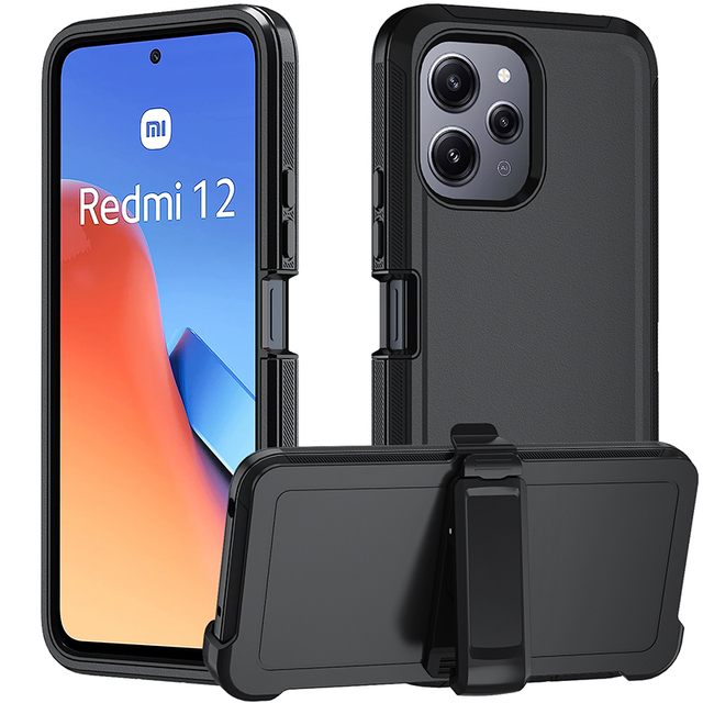 Mobile Phone Accessories 4 in 1 Protection Defender Case for Redmi 12 4G Phone case