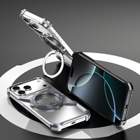 Coque de téléphone en métal mat, très prisée, respectueuse de la peau, avec support rotatif, antichoc, pour iPhone 17 16 15 14 Pro Max