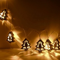 Pohon Kayu Led Lampu Natal Liontin Aksesoris Lampu Liburan Halloween Menyesuaikan Bohlam dan Panjang