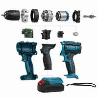 Perceuse sans fil 21V 2.0Ah avec moteur à balais, mandrin auto-serrant, couple max. 50 Nm, vitesse variable, compatible percussion, pour le bricolage sur bois/métal
